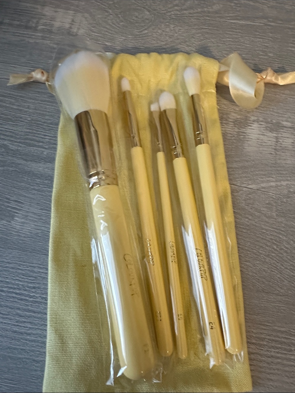 Colourpop Yellow Makeup Brush Set with Pouch